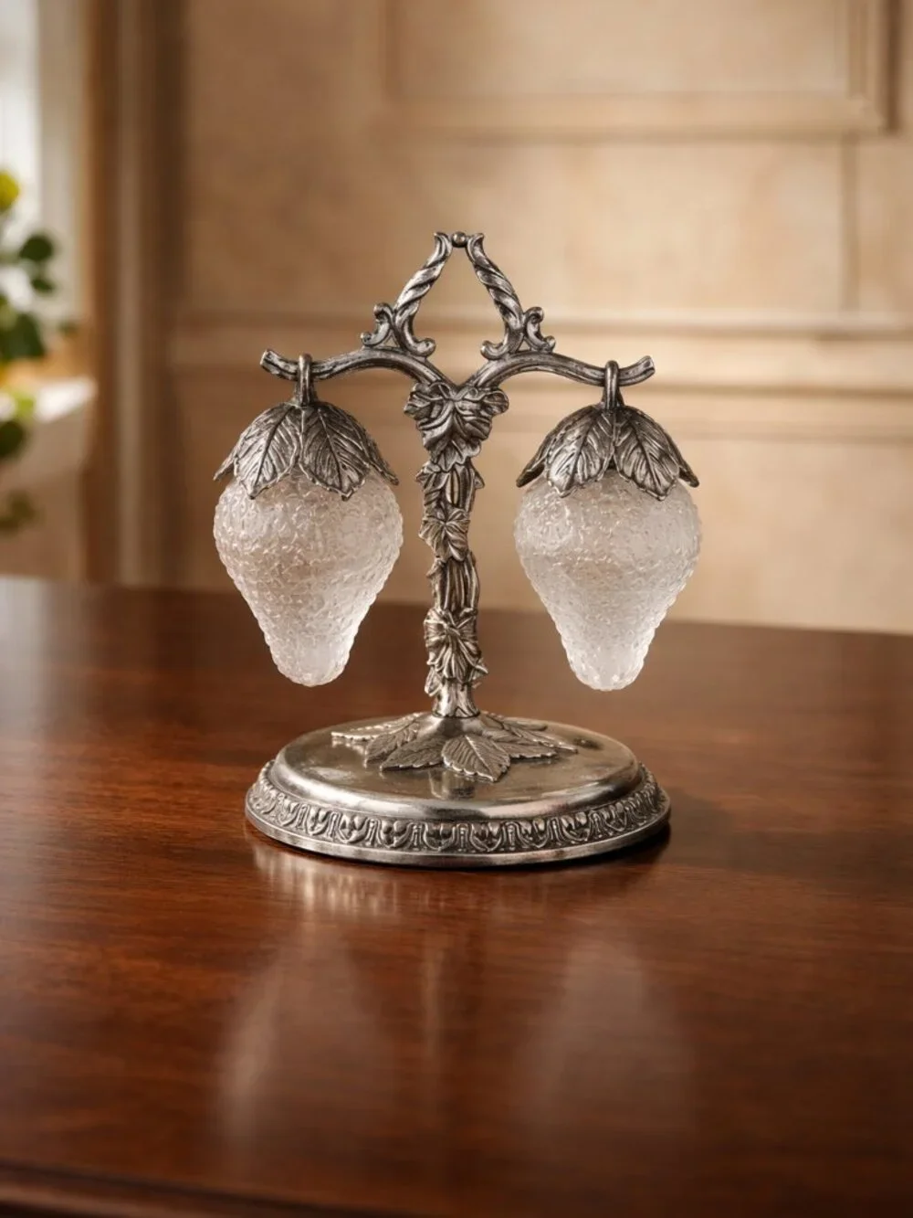 Vintage Table Glass and Silver Plated Decorative Dining Item for the Dining Room